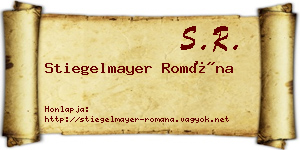 Stiegelmayer Romána névjegykártya